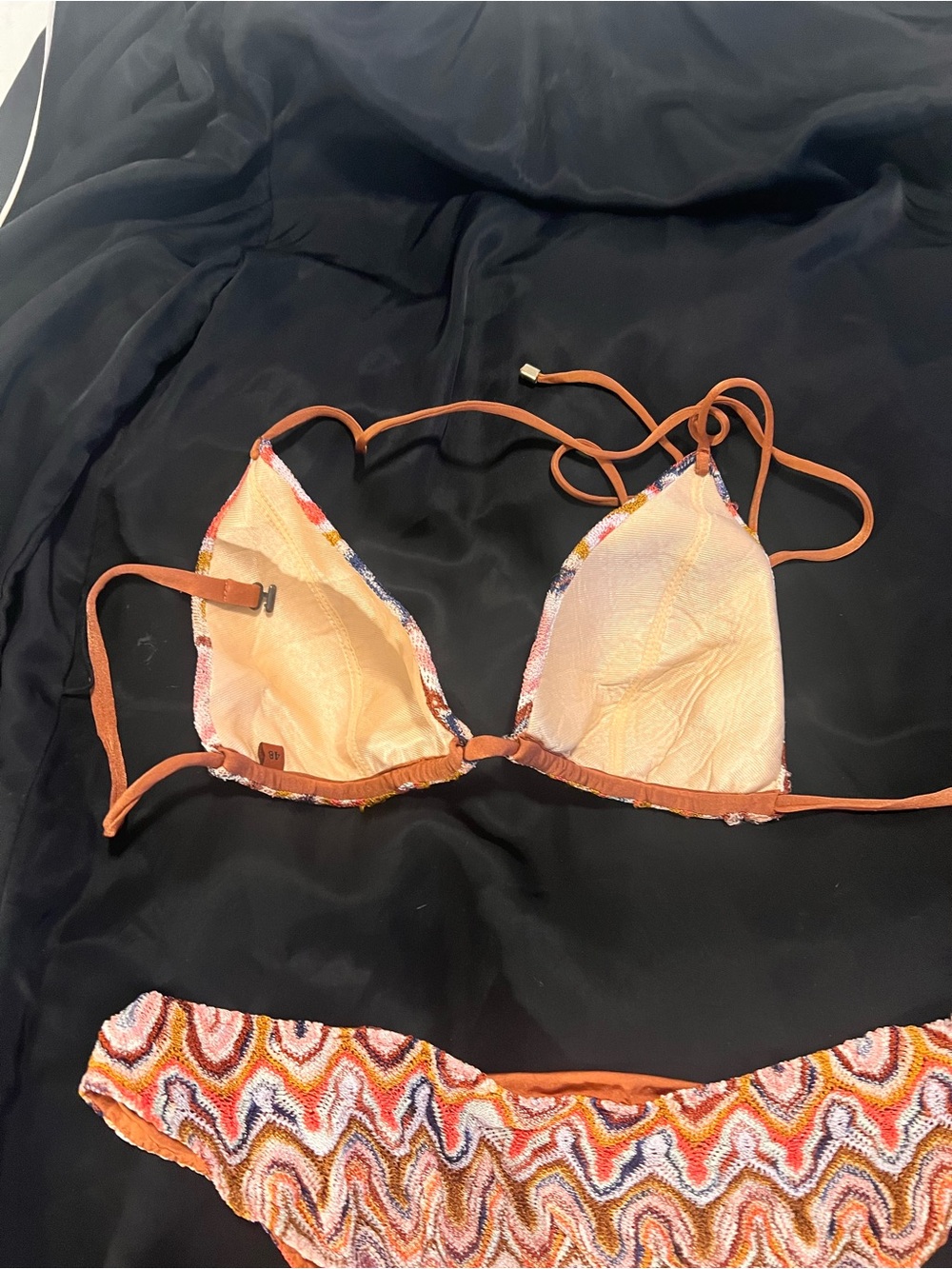 Missoni Orange Multi Wave Print Triangle Bikini - Picture 6 of 10